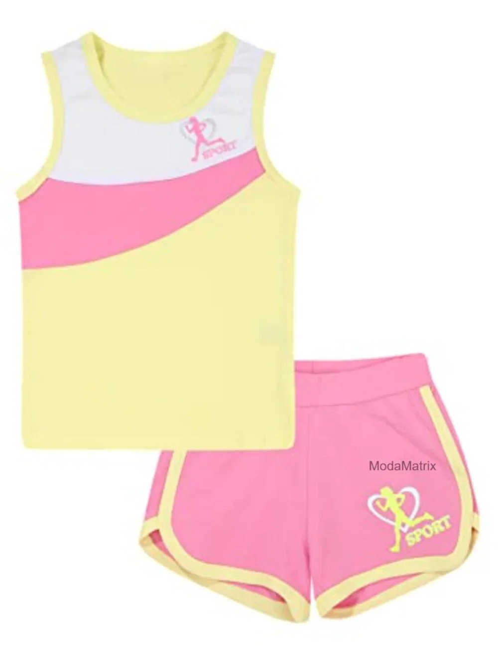 Girls 2 Piece Shorts Set Tank Top Dolphin Shorts Running Athletic Cotton Blend